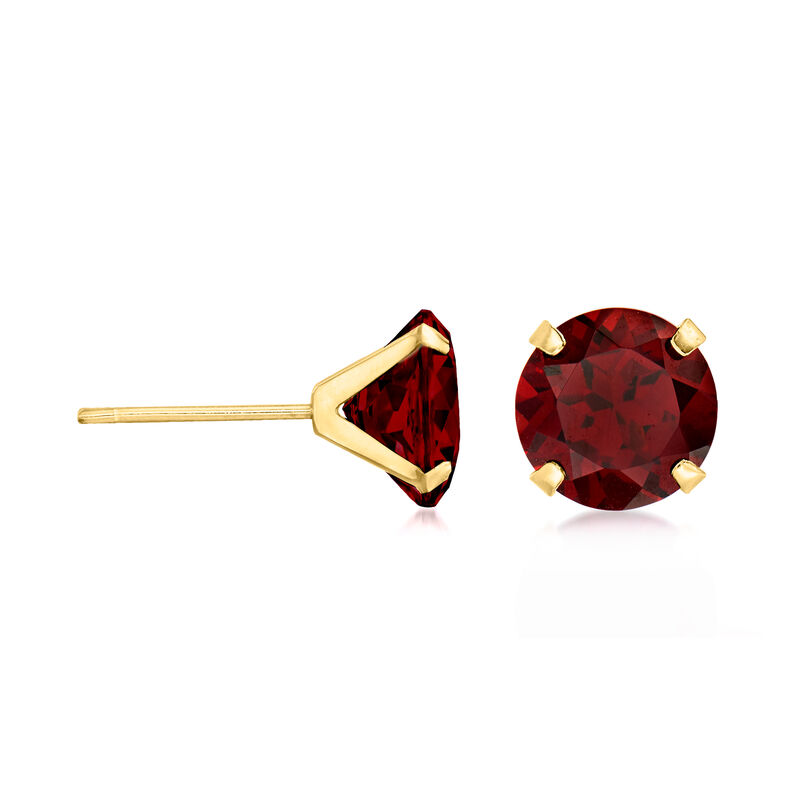 4.20 ct. t.w. Garnet Martini Stud Earrings in 14kt Yellow Gold image number 2