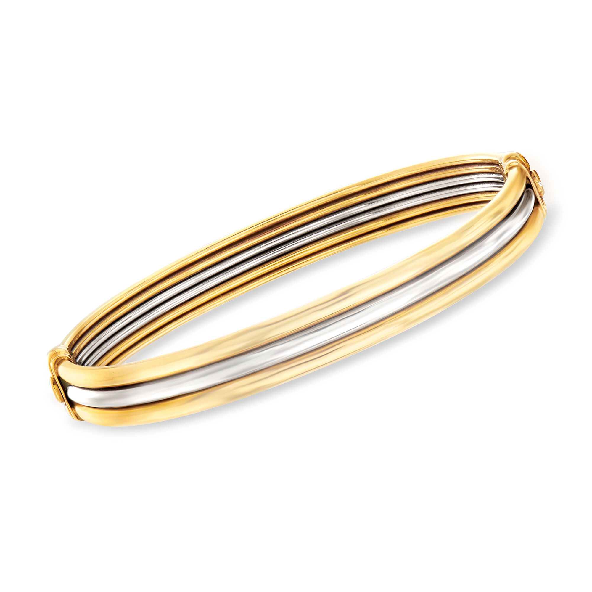C. 1980 Vintage Cartier 18kt Two-Tone Gold Trinity Bangle