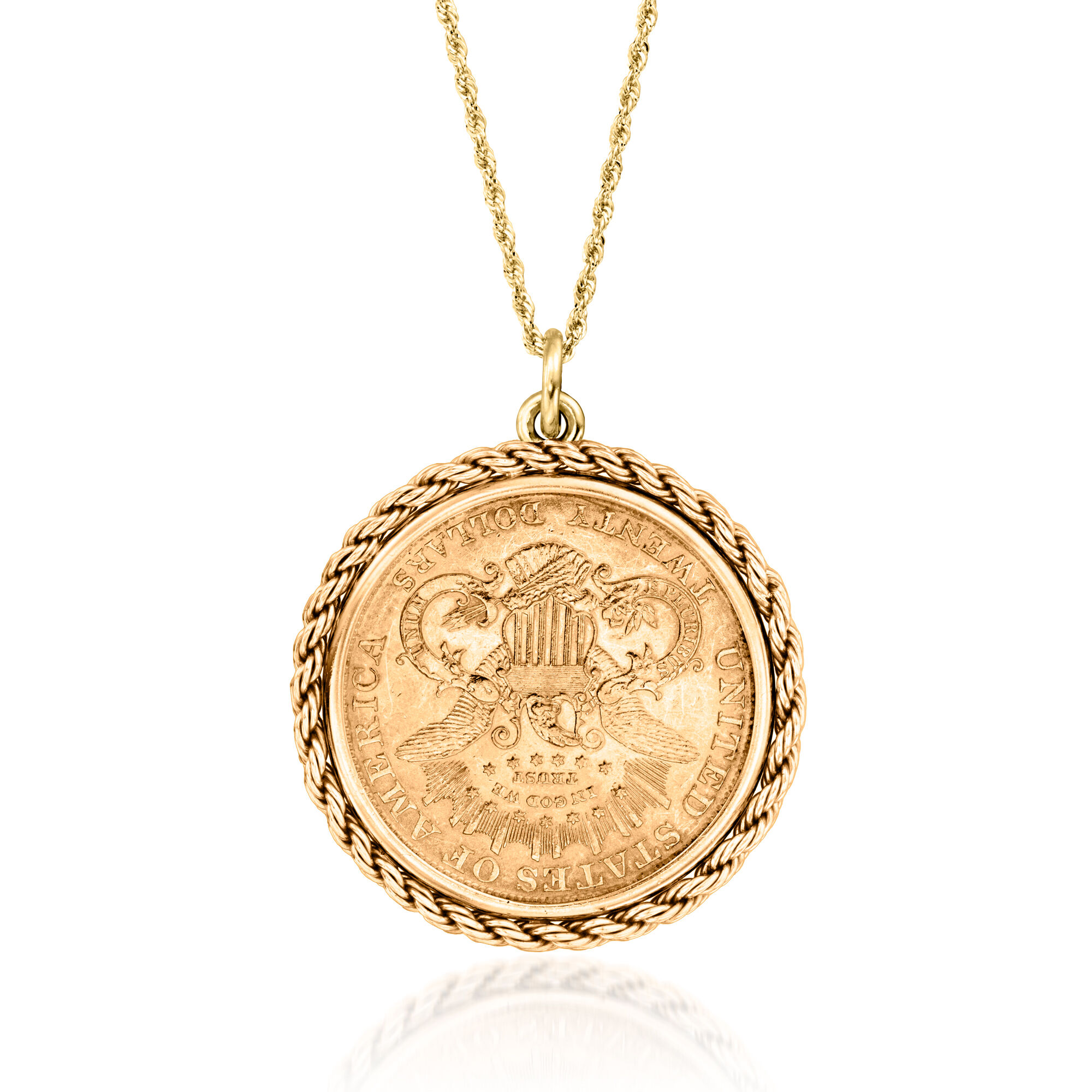 C. 1980 Vintage 14kt and 21kt Coin Pendant Necklace
