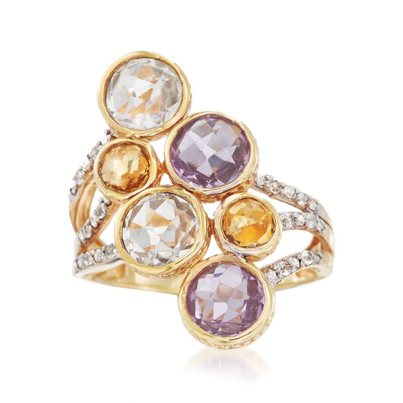 3.90 ct. t.w. Multi-Stone Ring in 14kt Gold Over Sterling image number 0