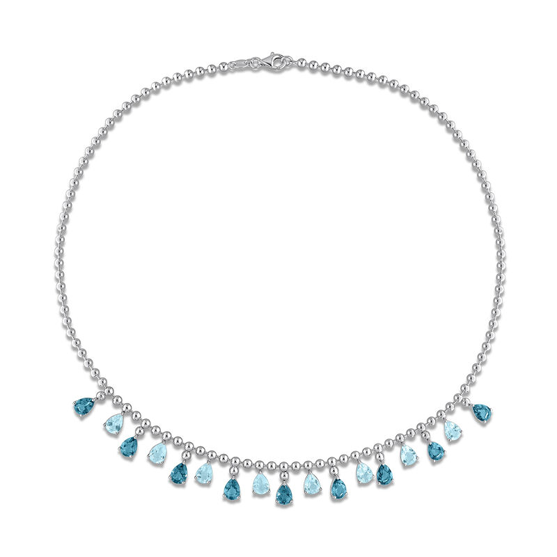 15.00 ct. t.w. London and Sky Blue Topaz Necklace in Sterling Silver. 17" image number 1