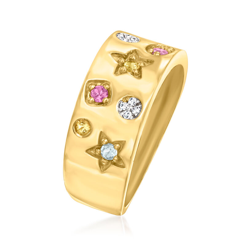 .22 ct. t.w. Multi-Stone Ring with Diamond Accents in 14kt Yellow Gold image number 2