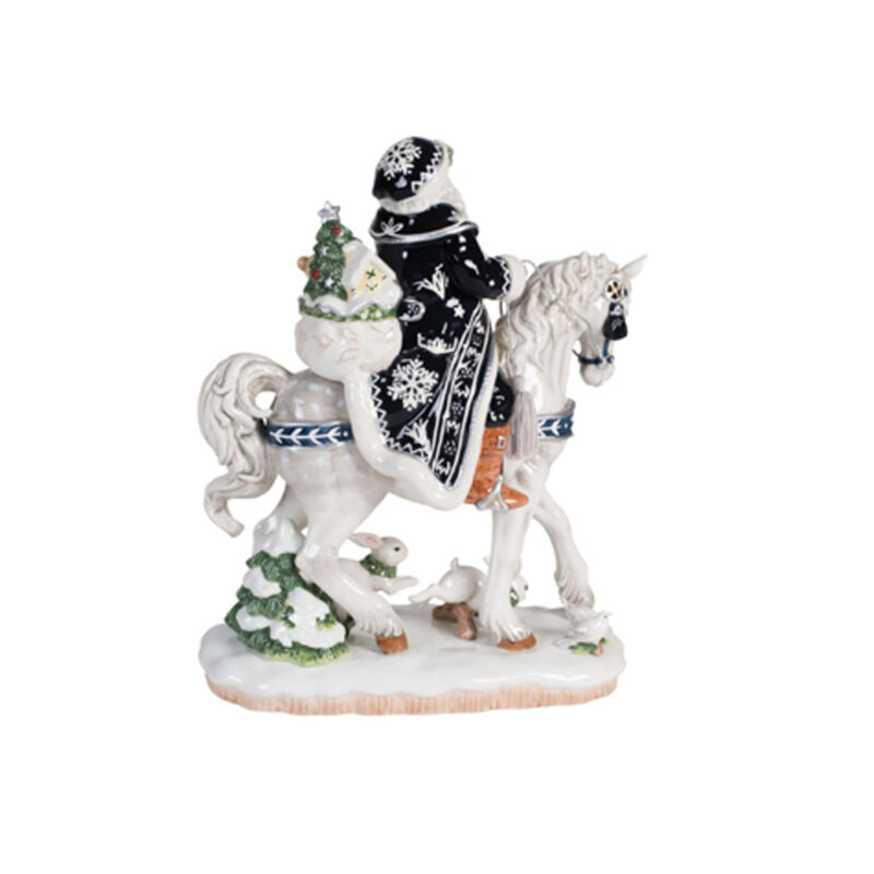 Fitz and Floyd "Bristol Holiday" Santa on Horse Figurine image number 1