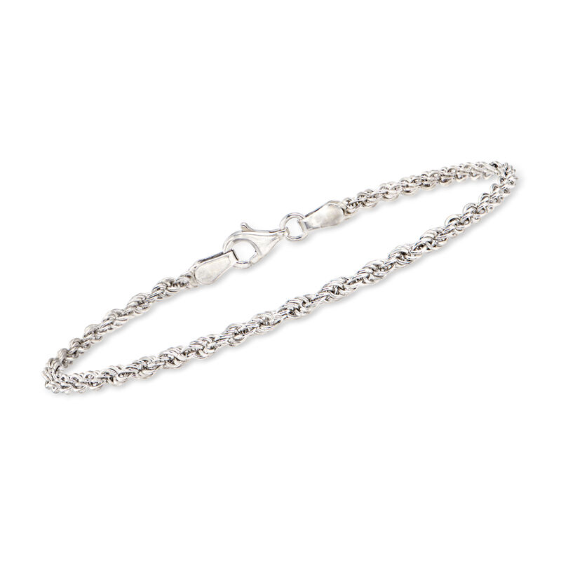 Sterling Silver Jewelry Set: Rope-Chain and Paper Clip Link Bracelets. 8&quot; image number 2