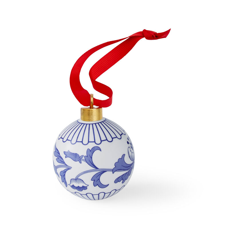 Spode &quot;Blue Italian&quot; Porcelain Floral Christmas Ornament image number 0