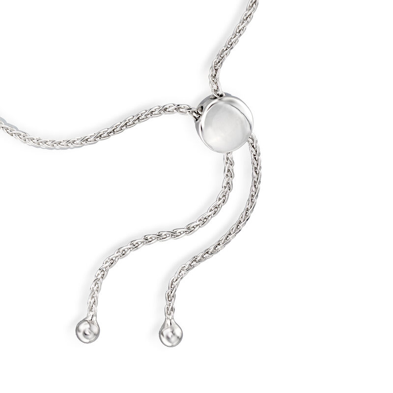 1.30 ct. t.w. Sapphire and .20 ct. t.w. Diamond Bolo Bracelet in Sterling Silver image number 2