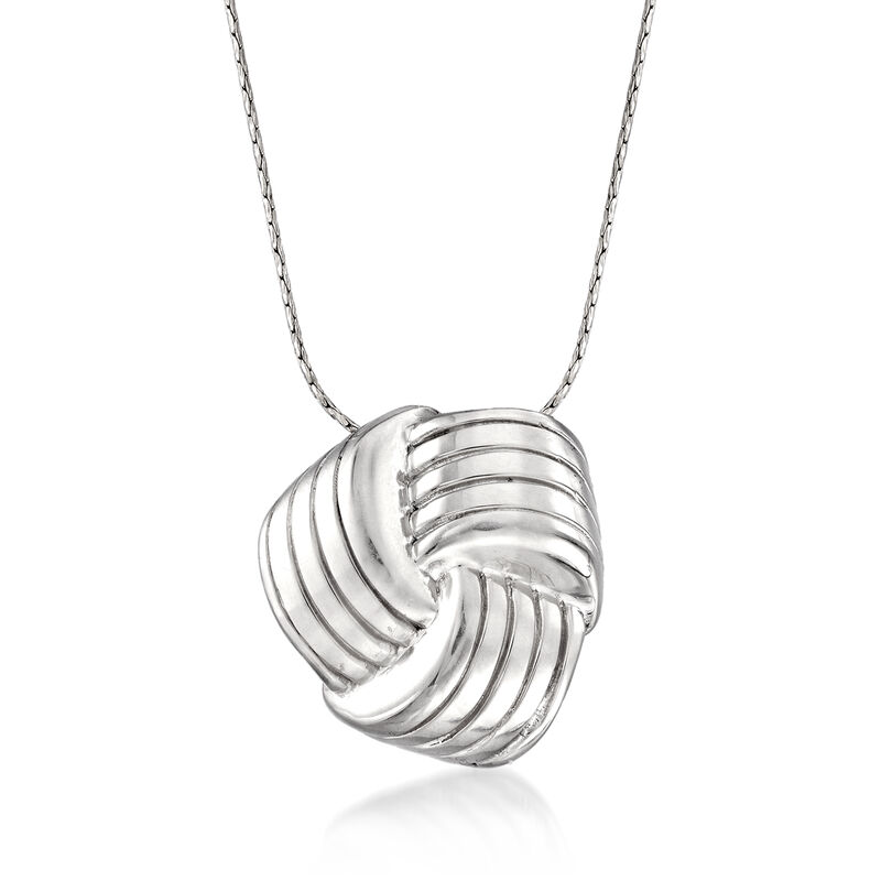 Italian Sterling Silver Love Knot Necklace image number 0