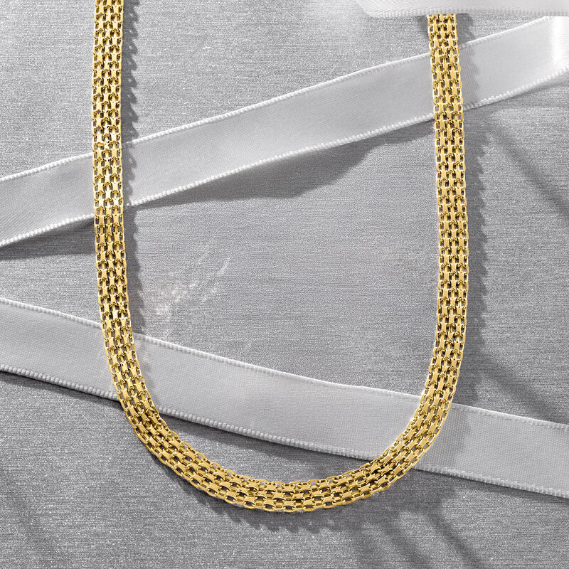 Italian 18kt Yellow Gold Bismark-Link Necklace. 20&quot; image number 3