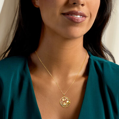 18kt Gold Over Sterling Silver Sea Life Pendant Necklace