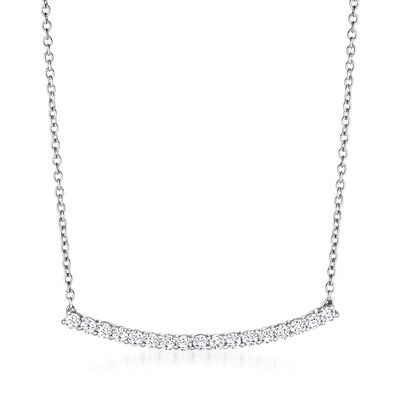 1.00 ct. t.w. Diamond Bar Necklace in 14kt White Gold