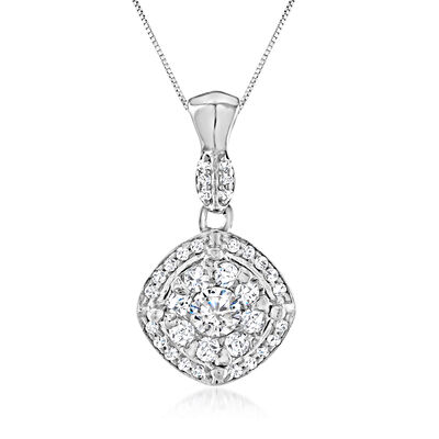 .30 ct. t.w. Diamond Cluster Pendant Necklace in 14kt White Gold