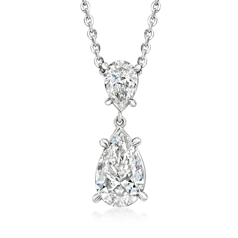 2.00 ct. t.w. Pear-Shaped Lab-Grown Diamond Pendant Necklace in 14kt White Gold image number 0