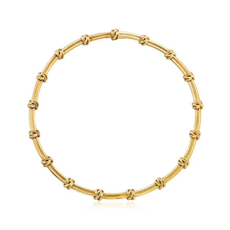 C. 1980 Vintage Tiffany Jewelry 18kt Yellow Gold Knot Station Necklace. 15.75&quot; image number 0