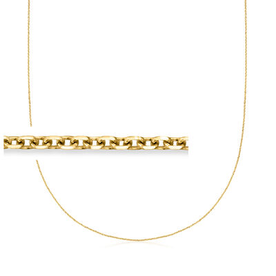 1.1mm 10kt Yellow Gold Diamond-Cut Cable-Chain Necklace