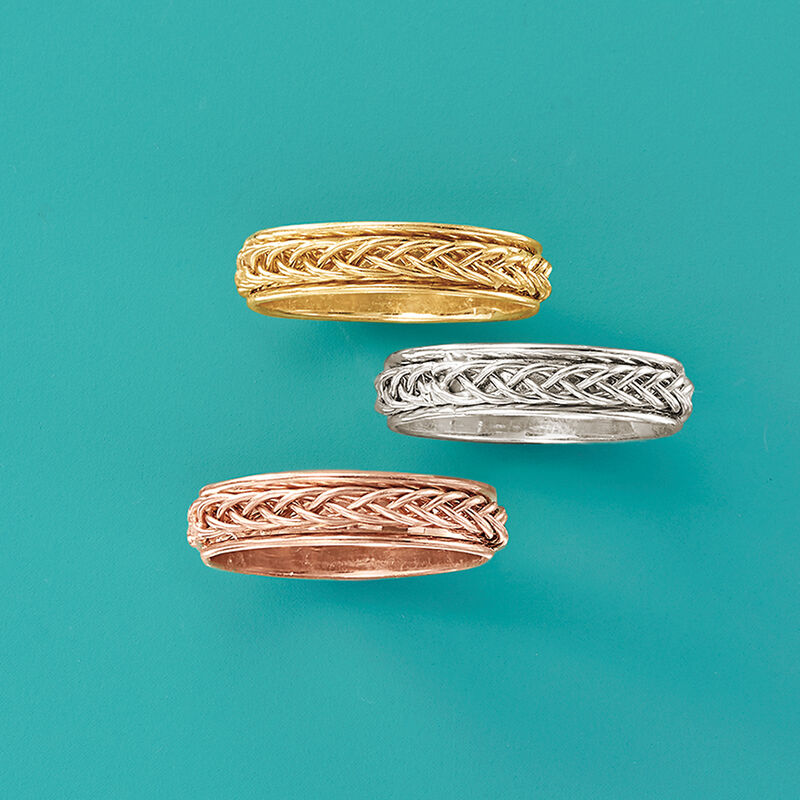 14kt Yellow Gold Small Braided Band Ring. Size 5 image number 3