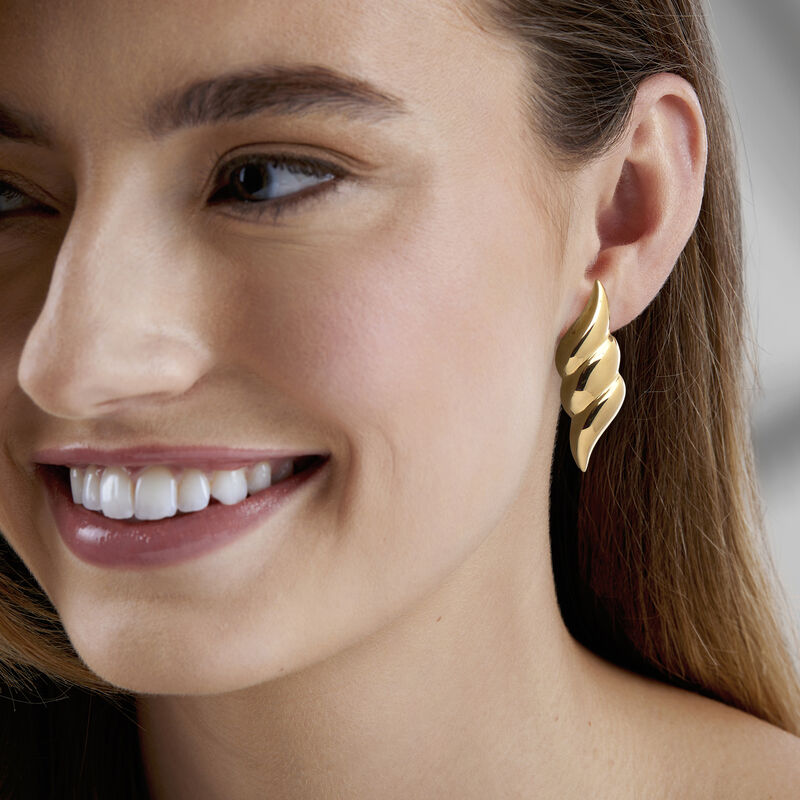 Italian 18kt Gold Over Sterling Wing-Shaped Drop Earrings  image number 1