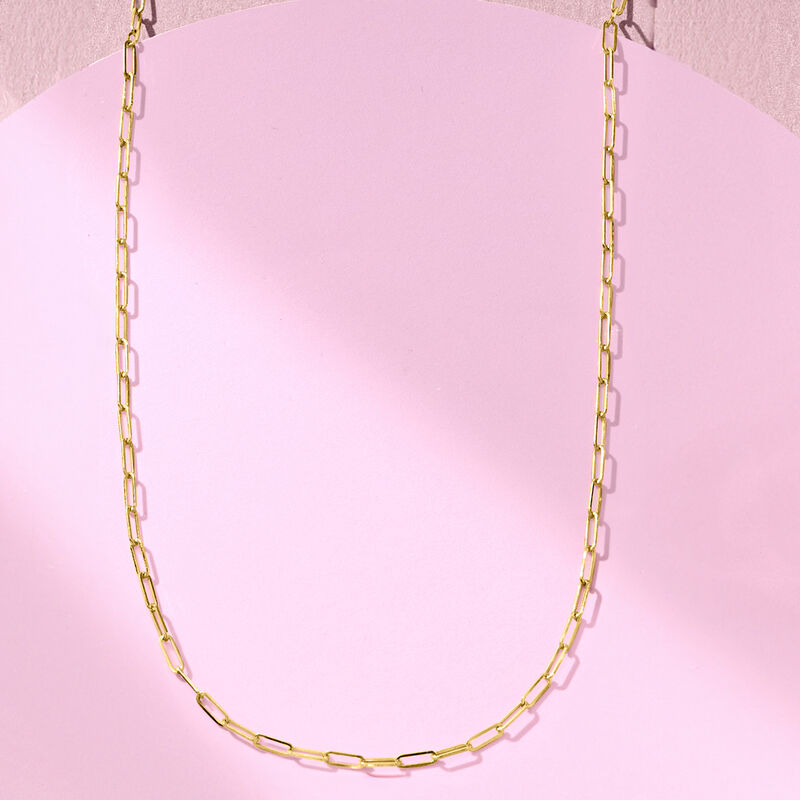 14kt Yellow Gold Paper Clip Link Necklace image number 3