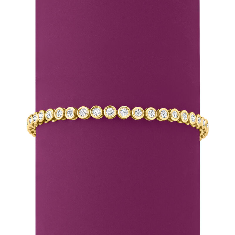 3.00 ct. t.w. Bezel-Set Diamond Tennis Bracelet in 14kt Yellow Gold image number 2