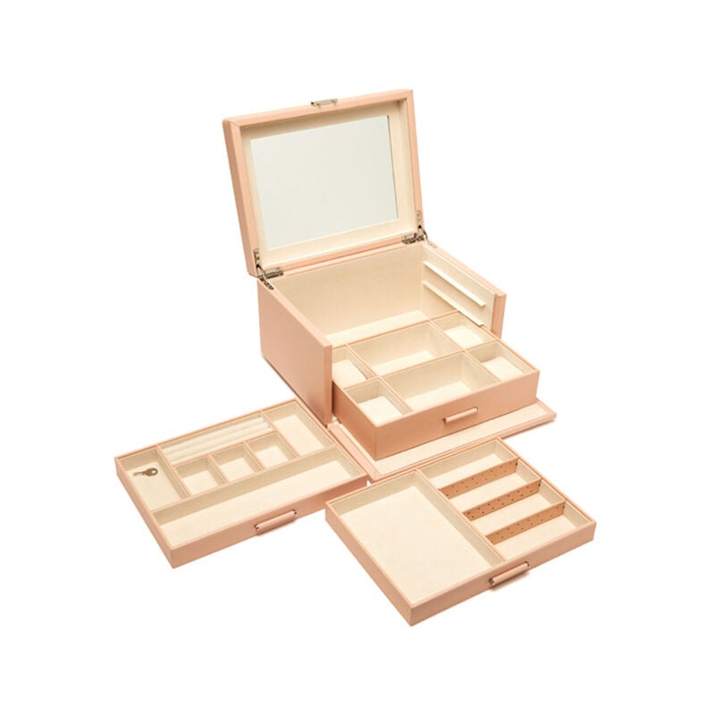 Brouk & Co. &quot;Riley&quot; Pink Faux Leather Three-Tray Jewelry Box  image number 3