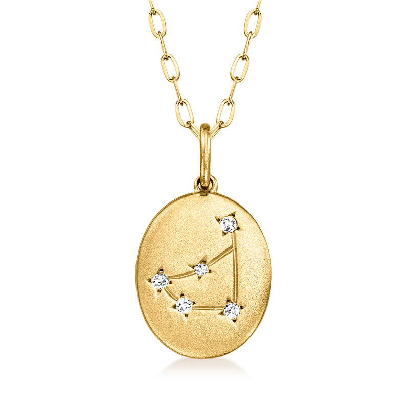 Capricorn - Diamond Zodiac Constellation Pendant Necklace in 18kt Gold Over Sterling. 18"  image number 0