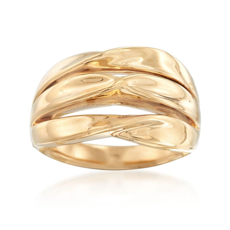 14kt Yellow Gold Three-Row Twist Ring image number 0