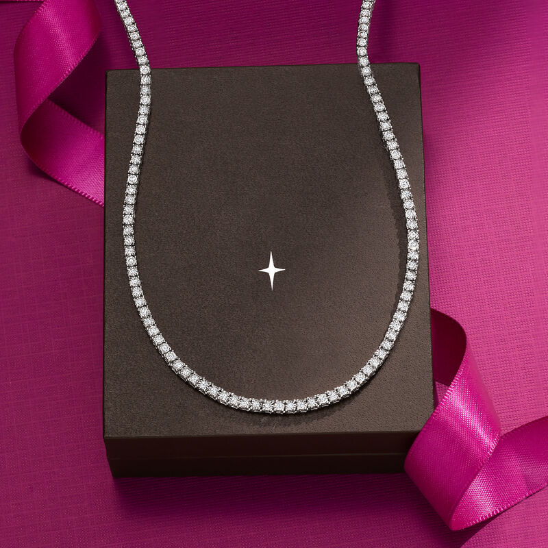 2.00 ct. t.w. Diamond Tennis Necklace in Sterling Silver image number 4