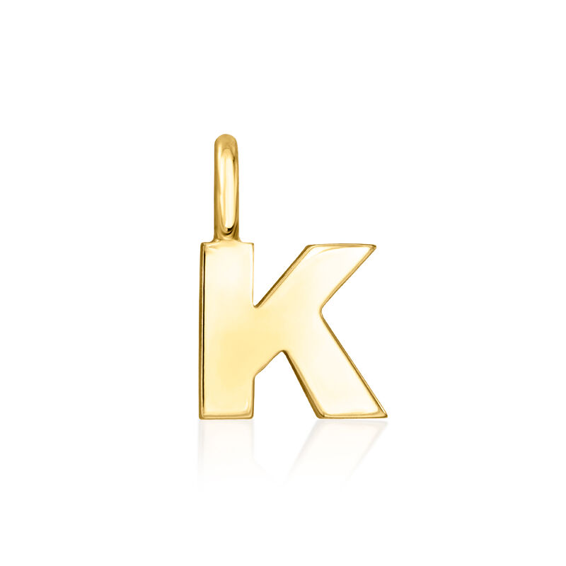 K - 14kt Yellow Gold Initial Charm  image number 0