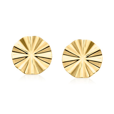 Italian 18kt Gold Over Sterling Wavy Earrings