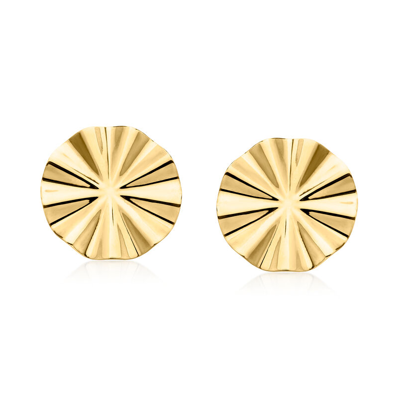 Italian 18kt Gold Over Sterling Wavy Earrings  image number 0