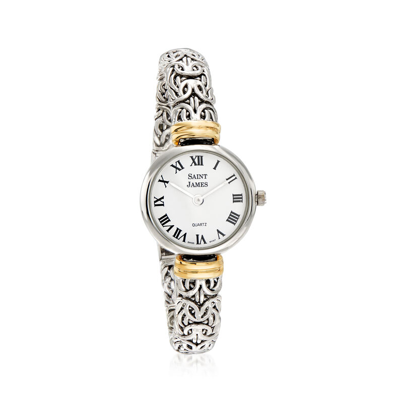 Saint James Women's 22mm Byzantine Watch in Sterling Silver with 14kt Yellow Gold image number 0