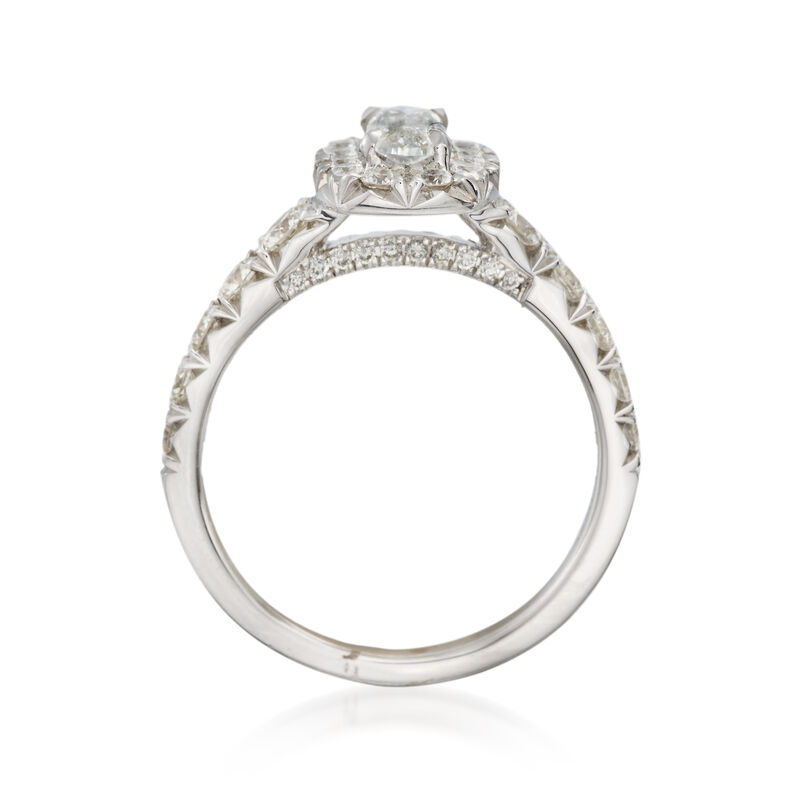 Henri Daussi 1.50 ct. t.w. Diamond Engagement Ring in 18kt White Gold image number 2