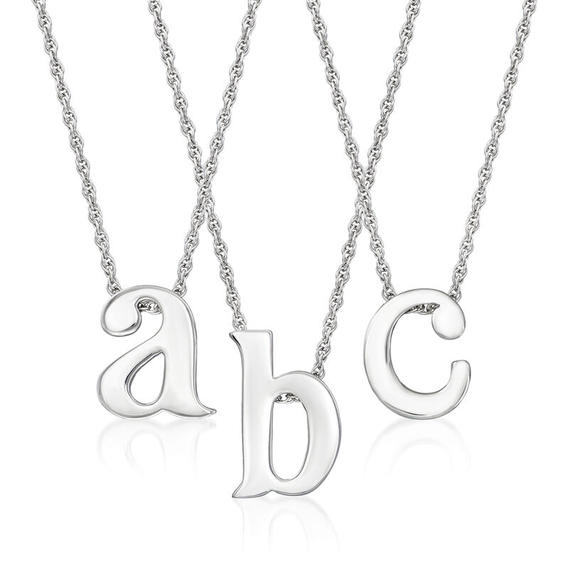 Sterling Silver Lowercase Initial Necklace image number 0
