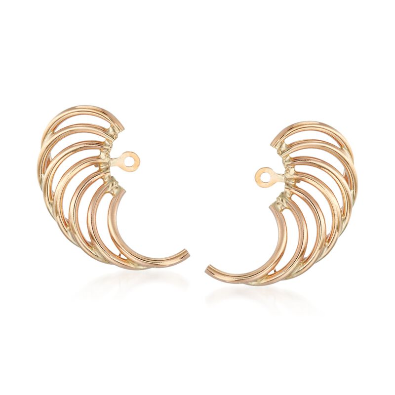 14kt Yellow Gold Open Wing Earring Jackets  image number 2