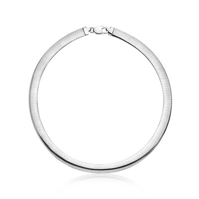 Italian 8mm Silver and 14kt Gold-Plated Reversible Omega Necklace
