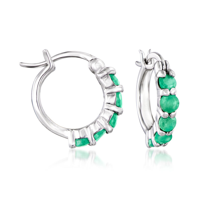 2.60 ct. t.w. Multi-Stone and Sterling Silver Jewelry Set: Three Pairs of Huggie Hoop Earrings image number 3