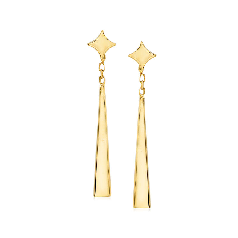 Italian 14kt Yellow Gold Star and Triangle Drop Earrings image number 0