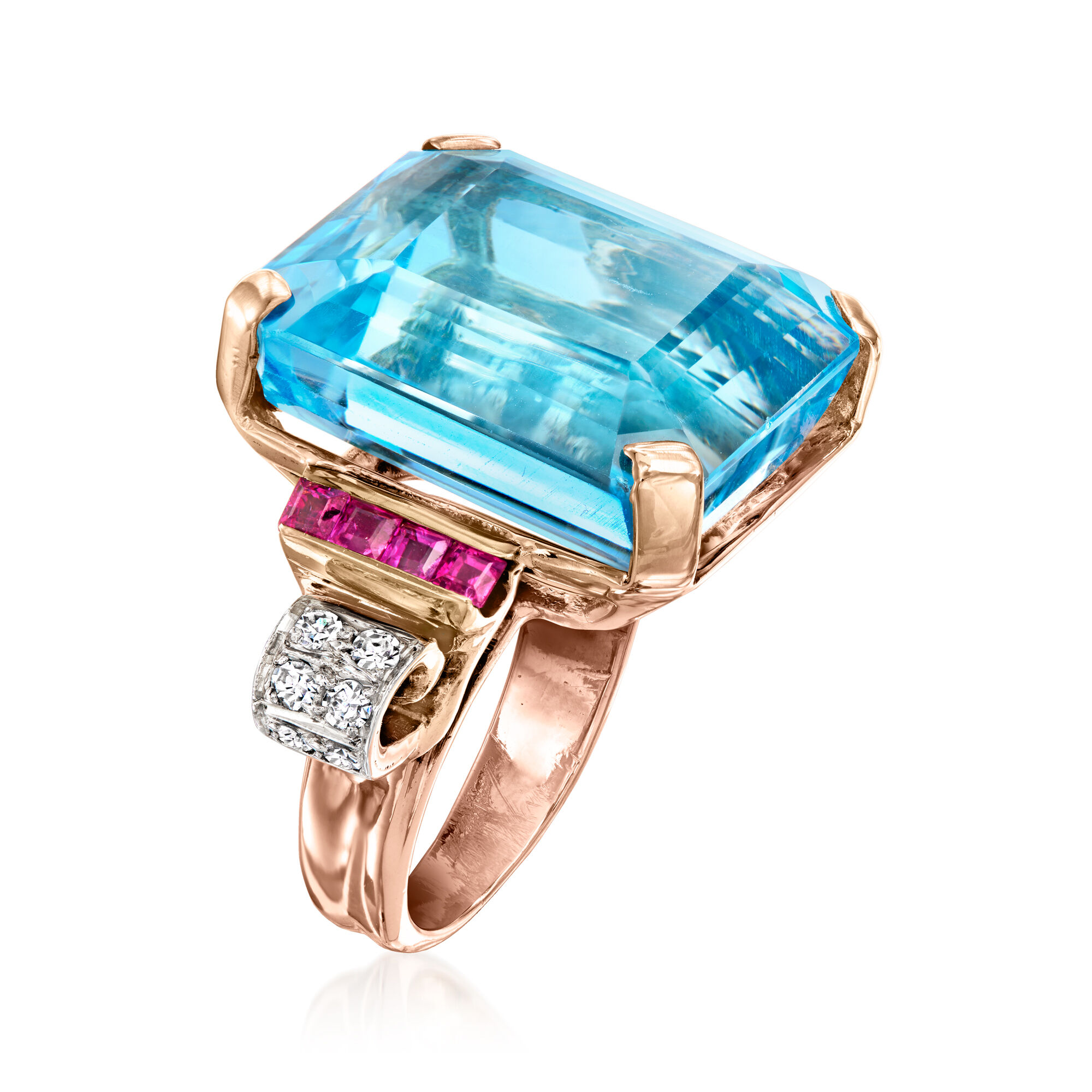 有名ブランド C. 1940 Vintage 47.50 Carat Swiss Blue Topaz and .80 ct 標本