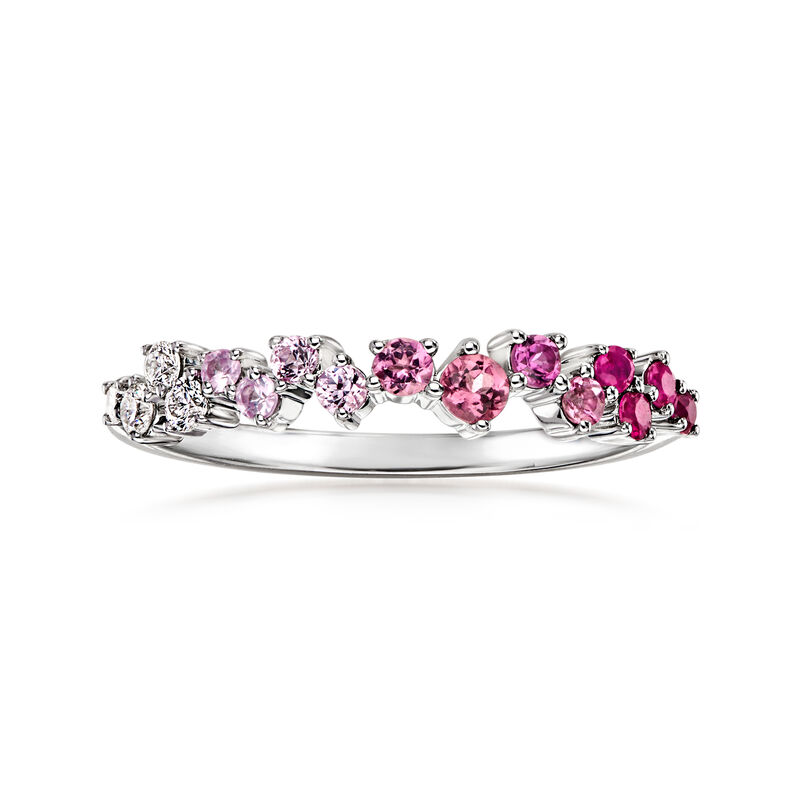 .30 ct. t.w. Multi-Gemstone Ring with Lab-Grown Diamonds in Sterling Silver image number 0