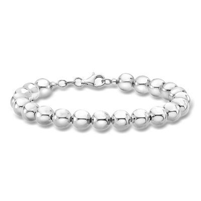 Italian 8mm Sterling Silver Bead Bracelet
