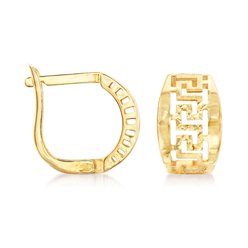 14kt Yellow Gold Greek Key Earrings image number 2