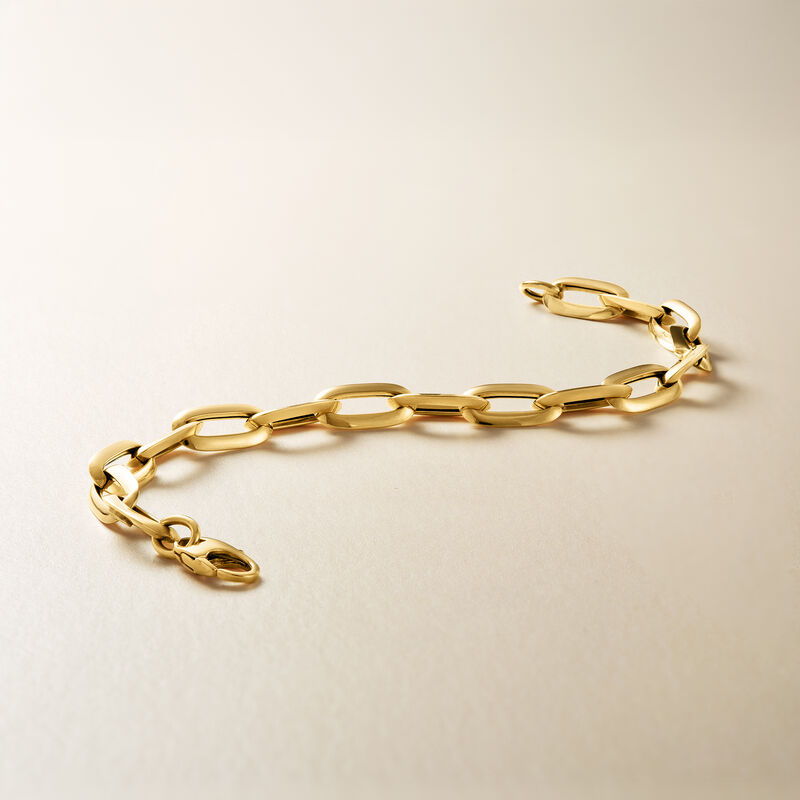 Italian 14kt Yellow Gold Paper Clip Link Bracelet image number 3