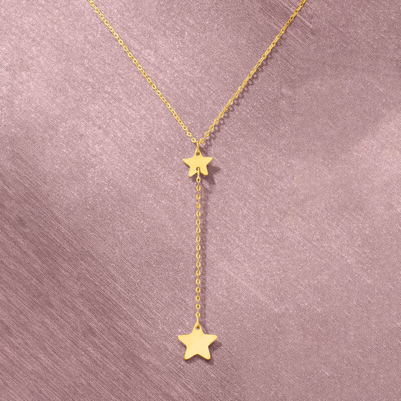 Italian 14kt Yellow Gold Star Y-Necklace image number 2