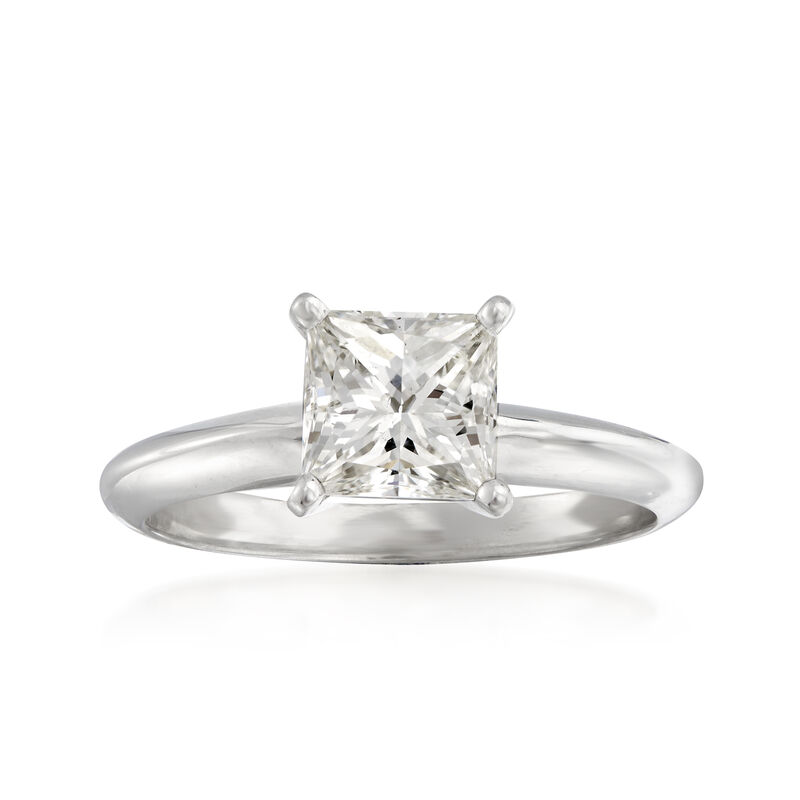 1.21 Carat Certified Princess-Cut Diamond Ring in 14kt White Gold image number 0