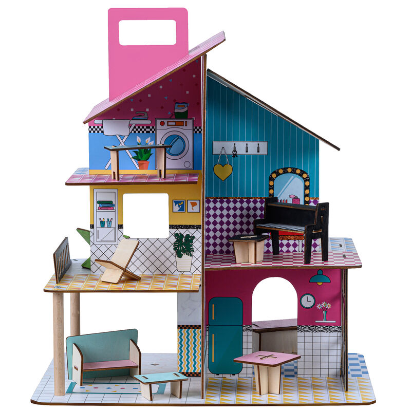 Olivia's Little World &quot;Dreamland&quot; Child's 360 Pop-Up Dollhouse with Accessories image number 6