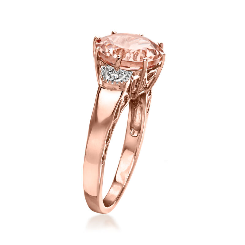 3.40 Carat Morganite Ring with Diamonds in 14kt Two-Tone Gold image number 2