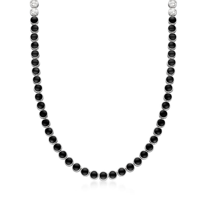 Black Onyx Necklace in Sterling Silver image number 0