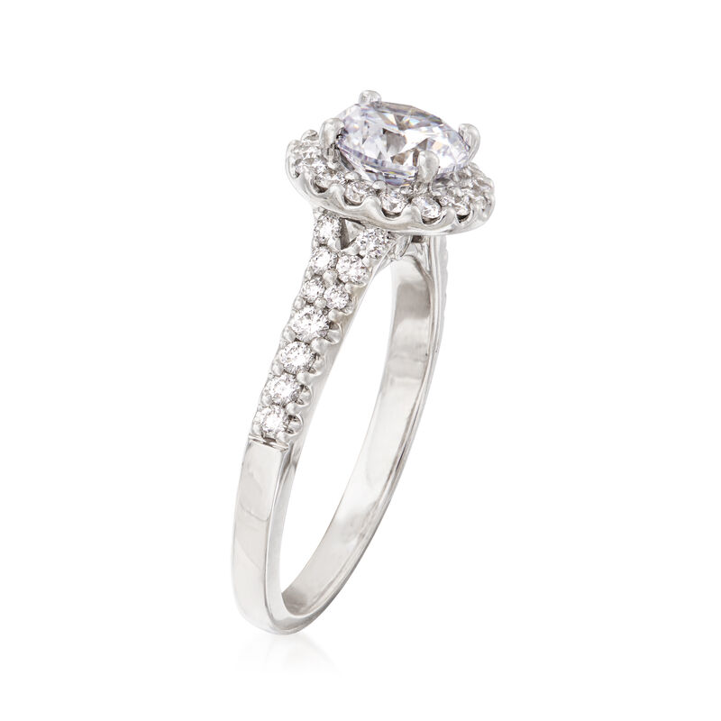 .49 ct. t.w. Diamond Halo Engagement Ring Setting in 14kt White Gold image number 2