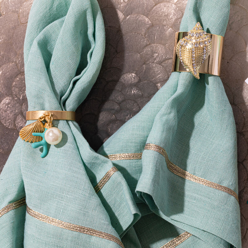 Joanna Buchanan Set of 2 Sparkle Shell Napkin Rings image number 1