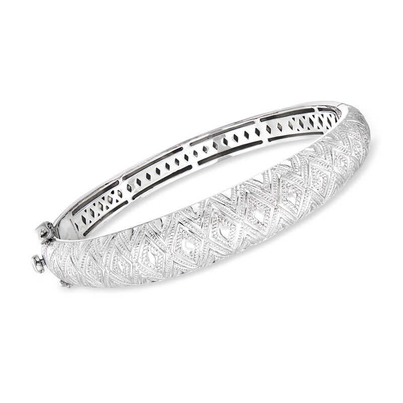 Andrea Candela &quot;Tapiceria&quot; Sterling Silver Beaded Dome Bangle Bracelet image number 0