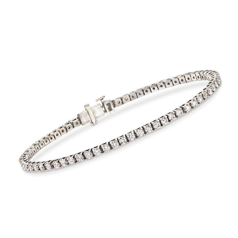 C. 1990 Vintage 3.35 ct. t.w. Diamond Tennis Bracelet in 18kt White Gold. 7.25&quot; image number 0